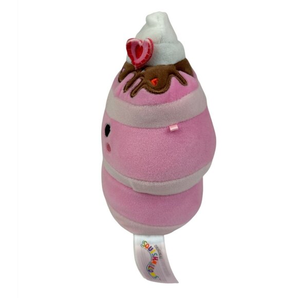 Squishmallows Shelly Strawberry Pancake Syrup Hearts Pink White 6" Plush - Picture 5 of 9